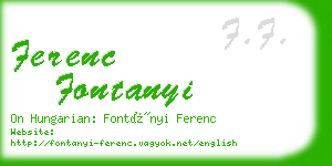 ferenc fontanyi business card